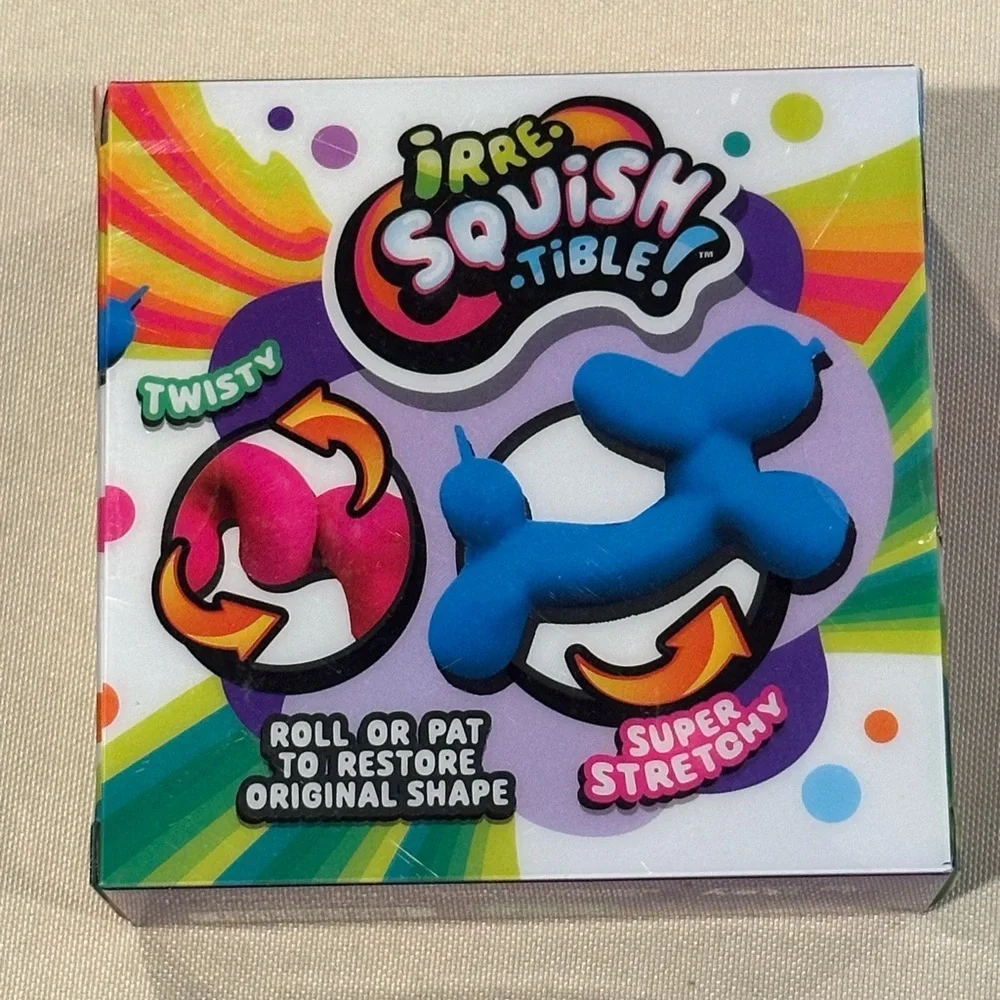 Irre-Squish-tible! Stretchy Balloon Dog Squish Toy (ONE Pink Glitter) NWT